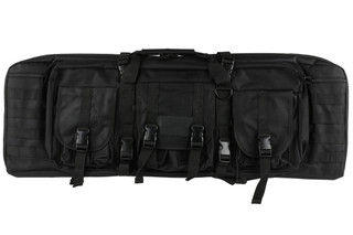 NcSTAR VISM 36" Double Carbine Case in Black features three exterior pockets with buckle closures